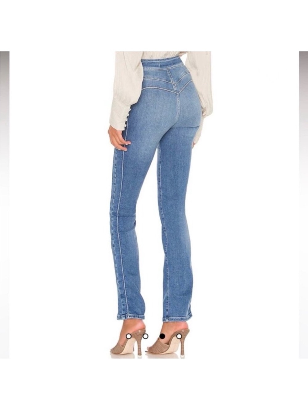 Free People cross my heart Mid Blue straight Leg Jeans 25 - Picture 13 of 13